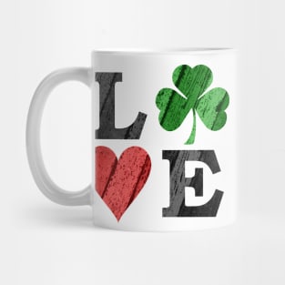 St. Patrick's Day LOVE with Heart and Shamrock Mug